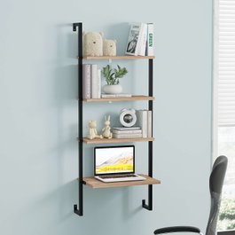 Hanah Home Masalı Estantería de Pared Moderna e Industrial Marrón y Negro